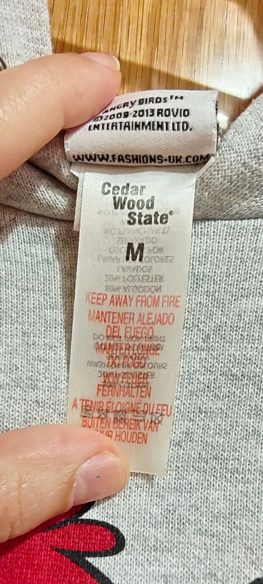 sudadera de Angry Birds con capucha y con felpita