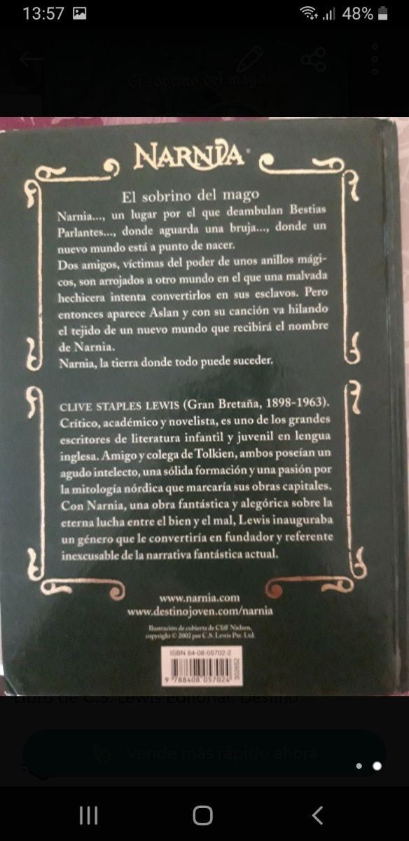 Las crónicas de Narnia ( El sobrino del mago)