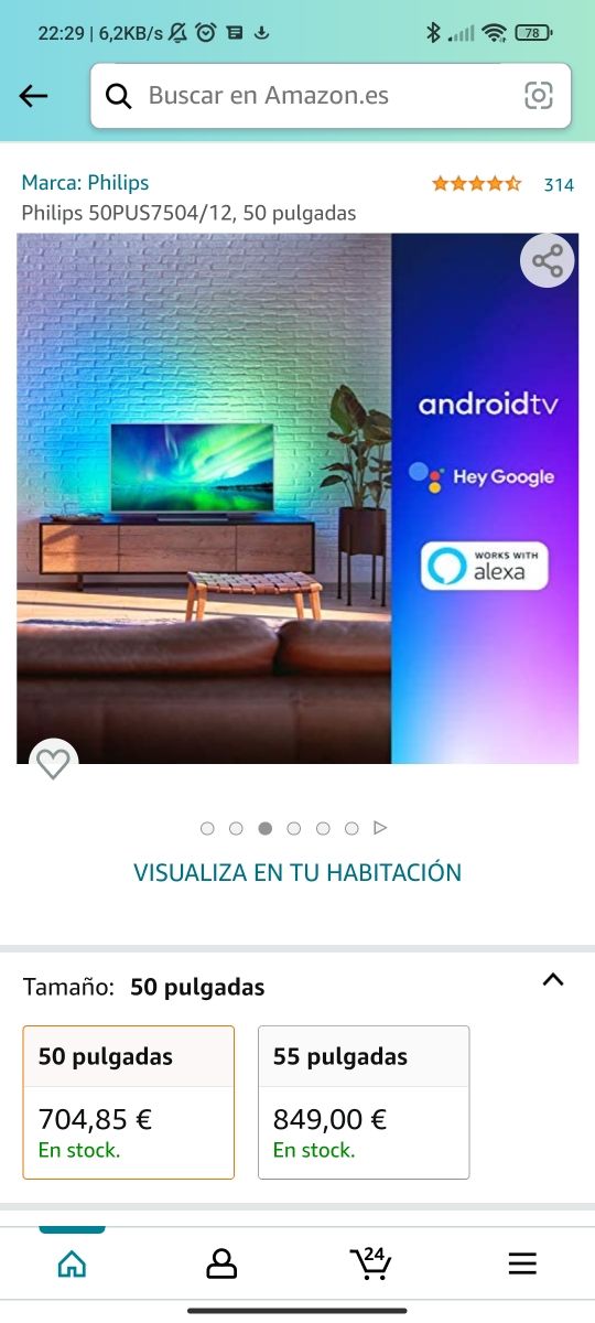 Televisore Philips 50pus7504/12