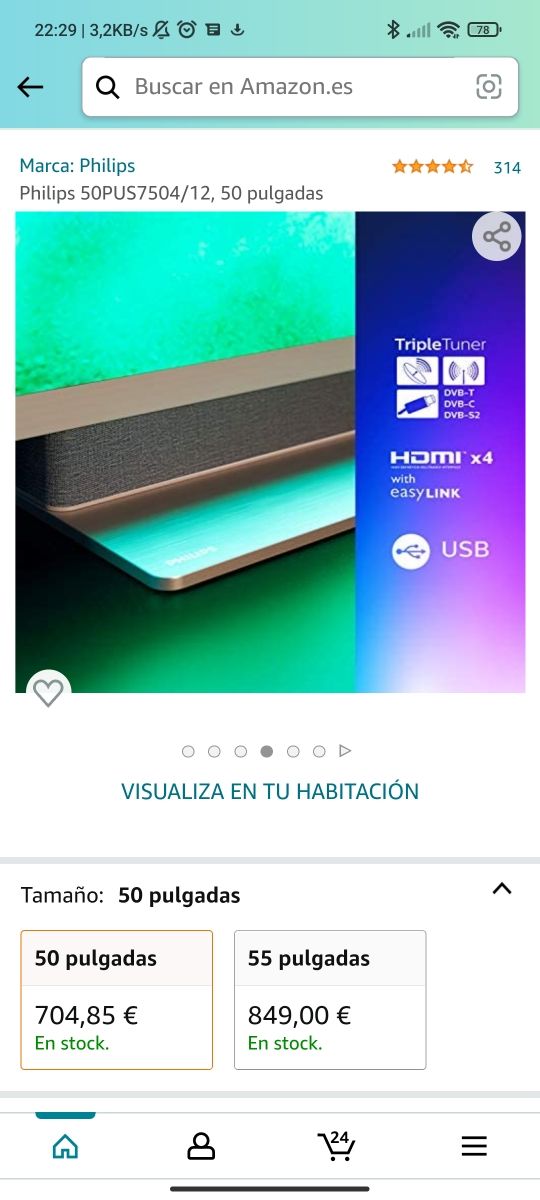 Televisore Philips 50pus7504/12