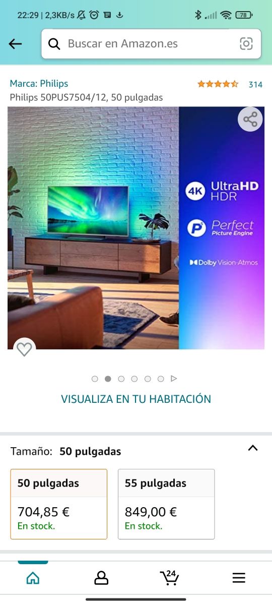 Televisore Philips 50pus7504/12