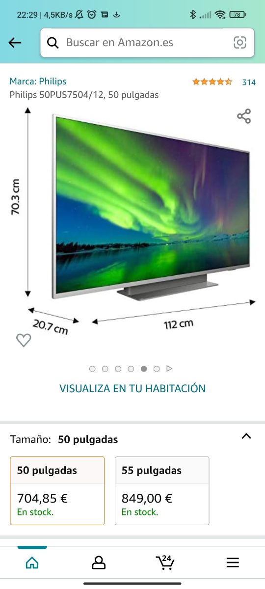 Televisore Philips 50pus7504/12