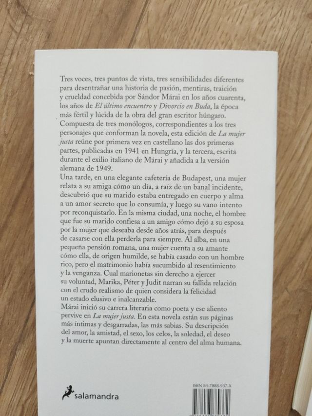 la mujer justa y la hermana de Sándor Márai