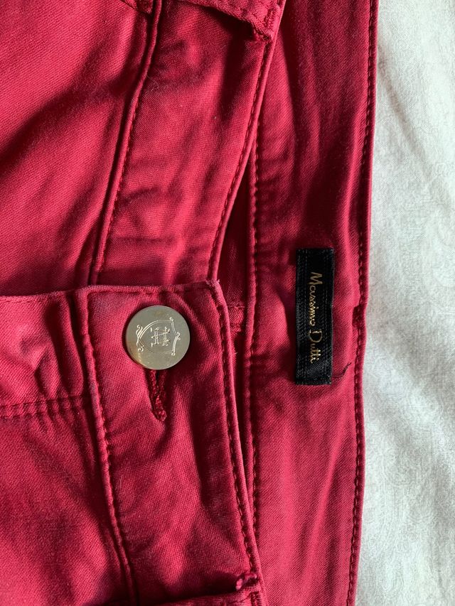 Pantalon mujer skinny fit rojo massimo dutti