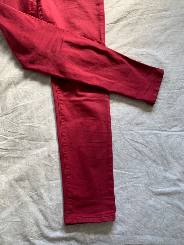 Pantalon mujer skinny fit rojo massimo dutti