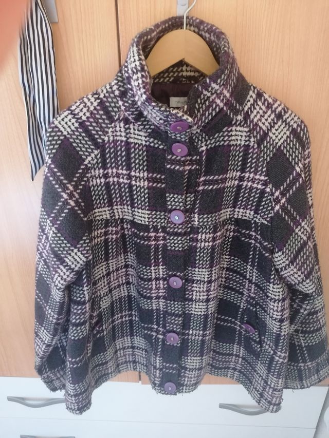 abrigo de paño cuadros