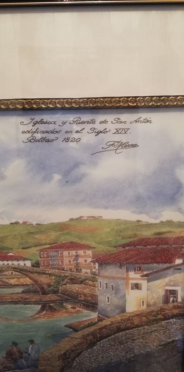 Lamina enmarcada  Puente e Iglesia San Antón 1820