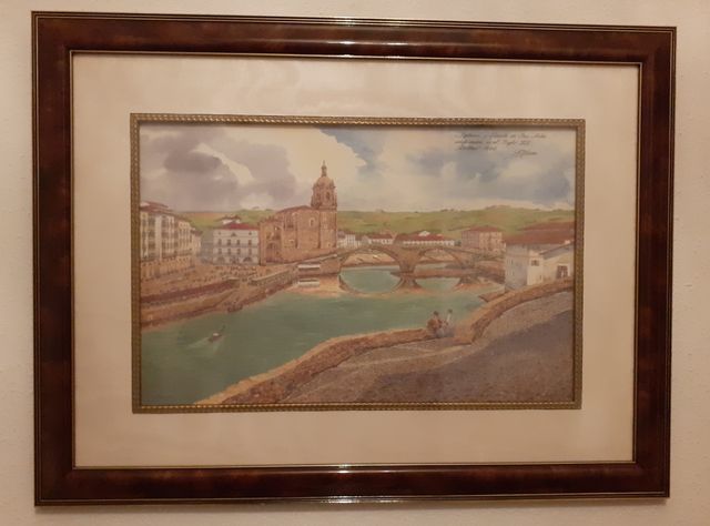 Lamina enmarcada  Puente e Iglesia San Antón 1820