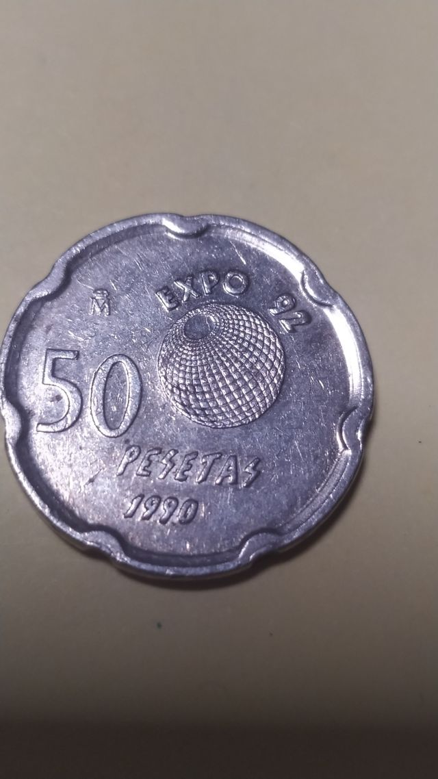 Moneda de 50 pesetas año 1990 JUAN CARLOS I