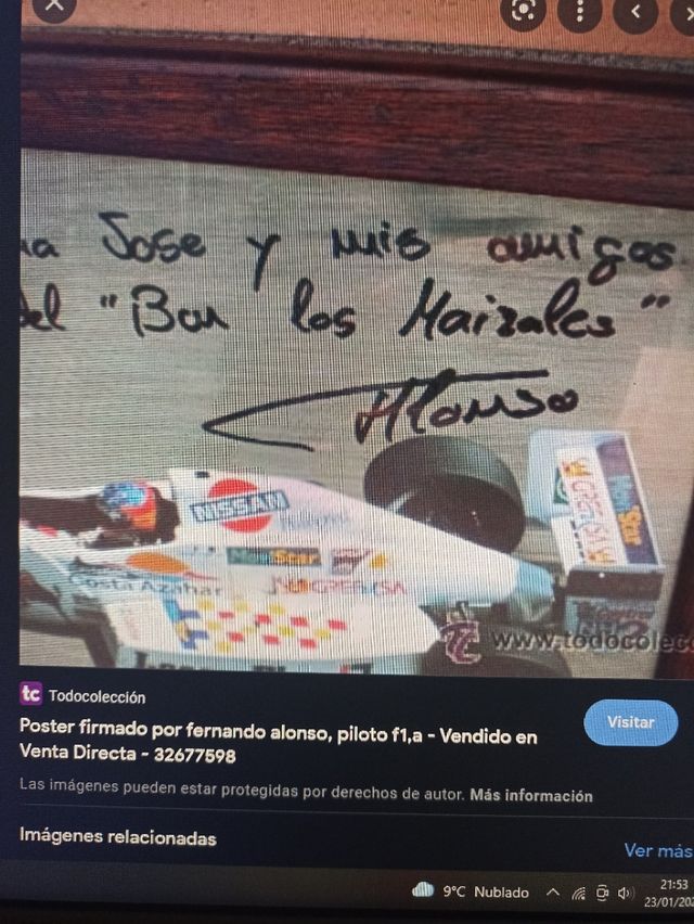 PÓSTER AUTÓGRAFO F. ALONSO