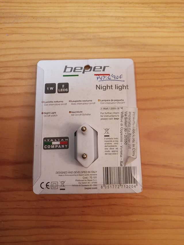 Luz/lámpara nocturna para bebés