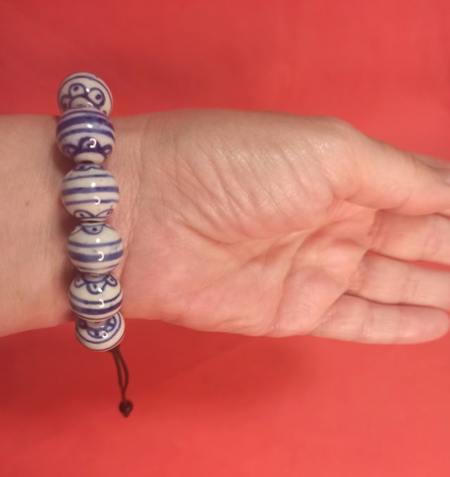 Pulsera vintage cuentas cerámica nueva