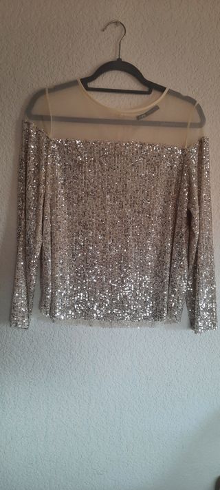 blusas lentejuelas zara