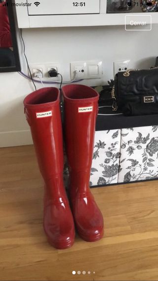 Botas Hunter rojas de segunda mano en WALLAPOP