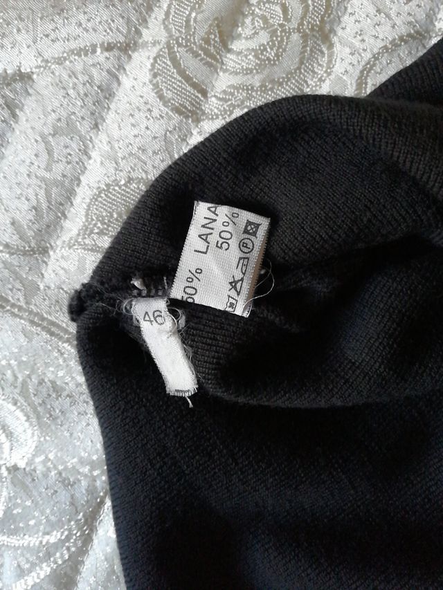 Gonna nera in misto lana