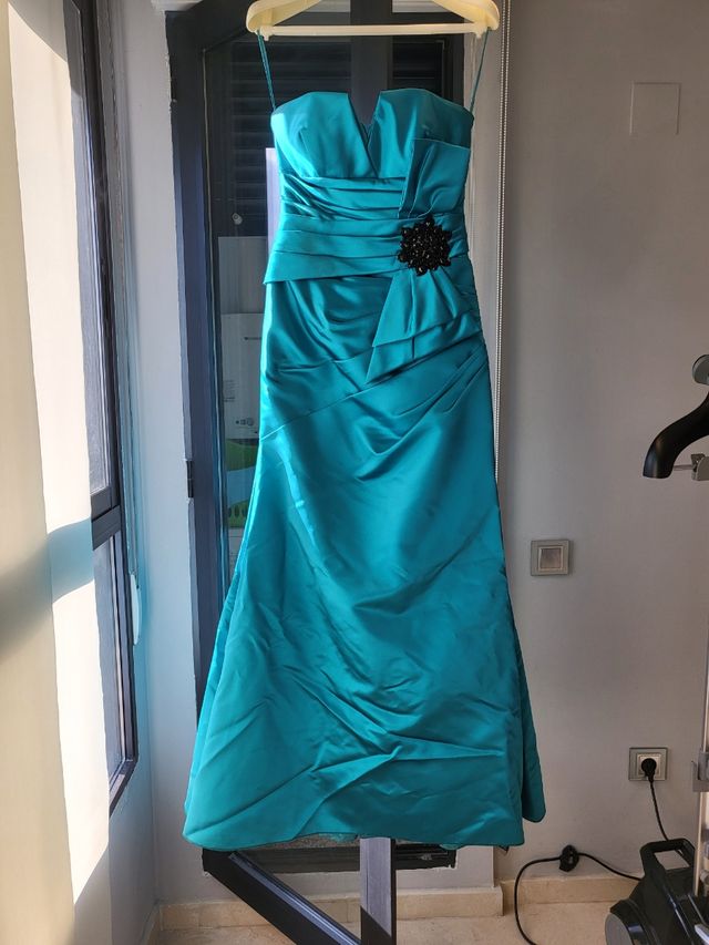 Vestido Pronovias verde turquesa 36-38