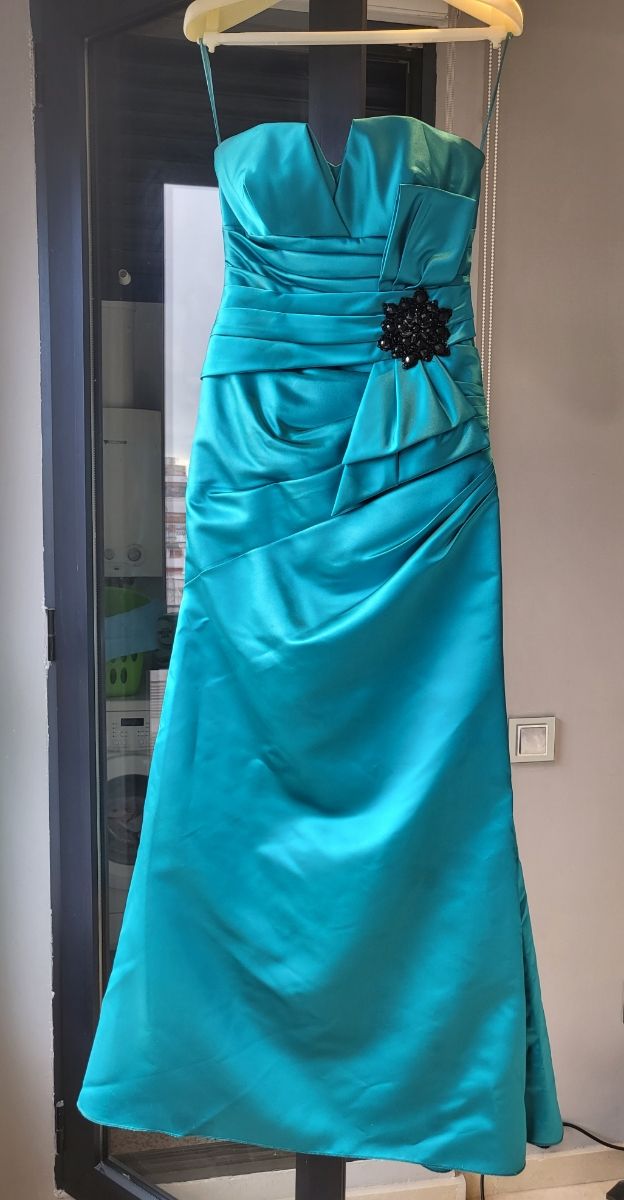 Vestido Pronovias verde turquesa 36-38