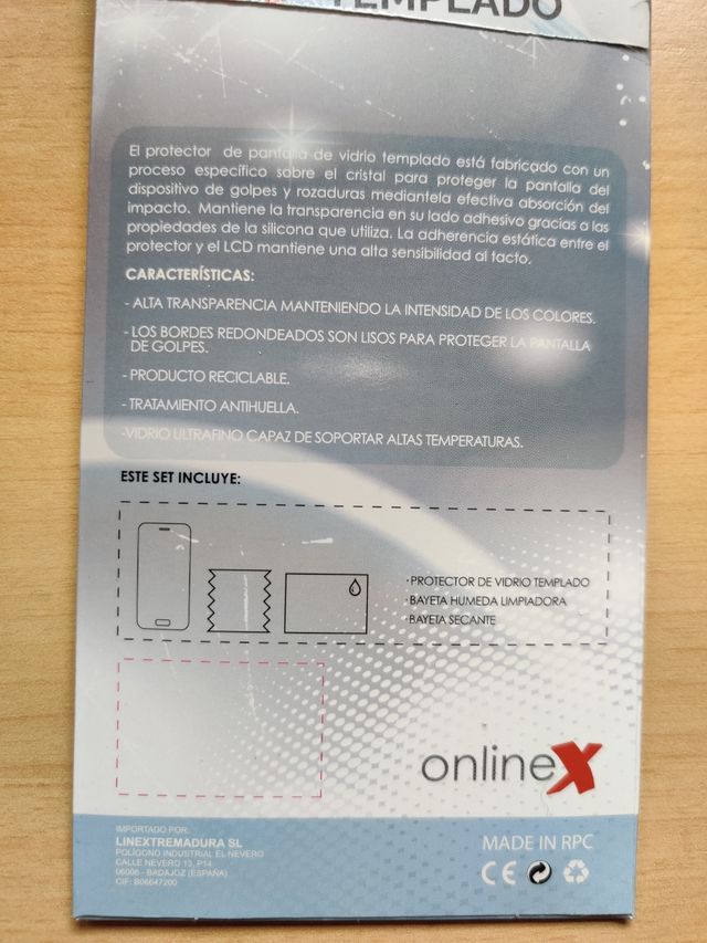 Protector pantalla Cristal templado 9H