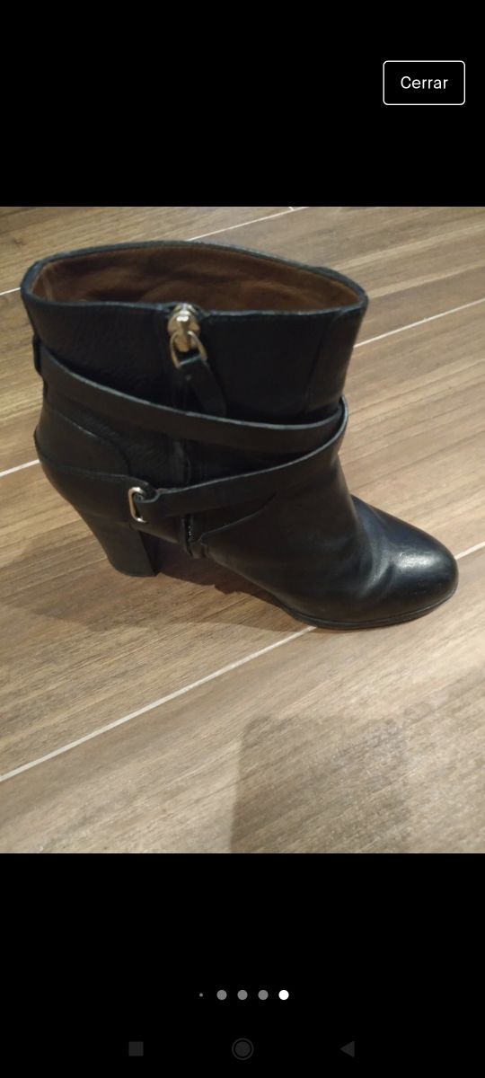 Botas, botines piel negras Massimo Dutti. Talla 39