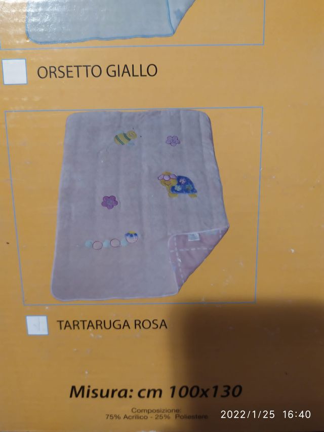 Coperta Anallergica Ricamata Cm. 100x130. Nuova