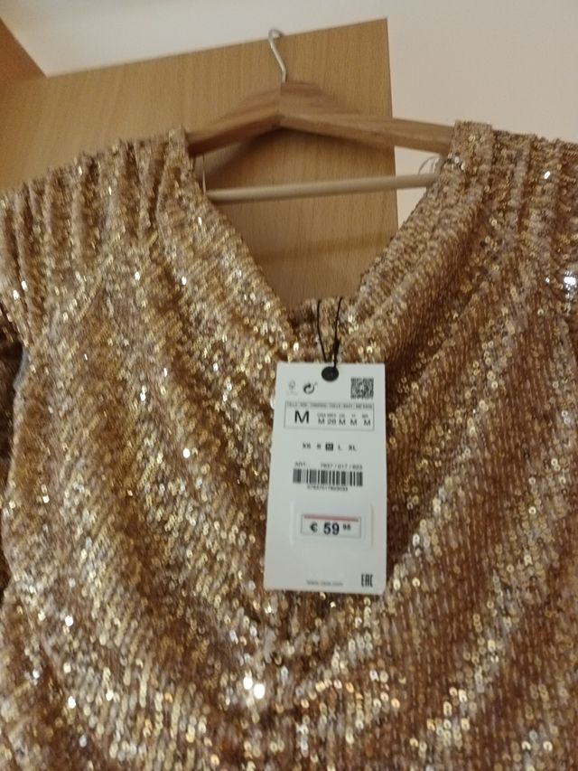 Vestido de fiesta sin estrenar Zara color champagn