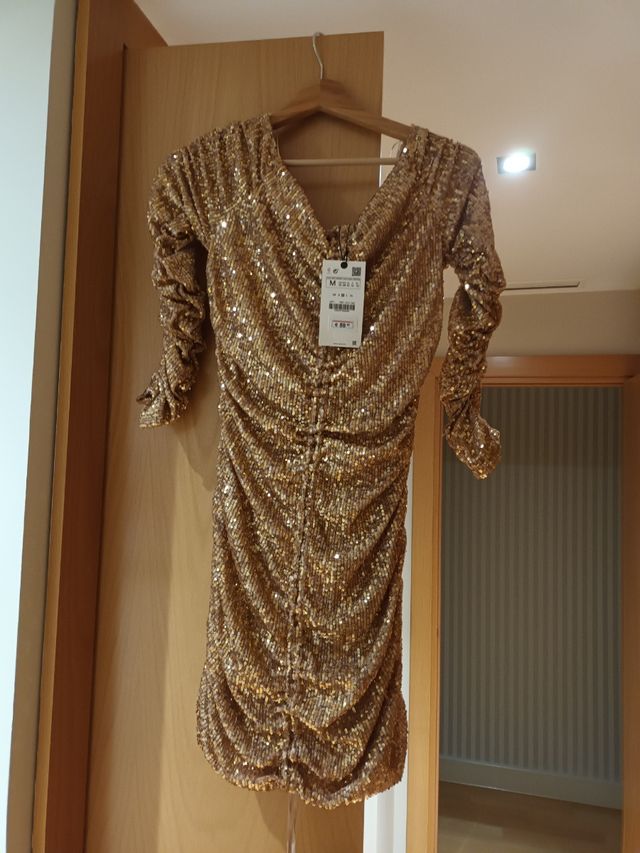 Vestido de fiesta sin estrenar Zara color champagn