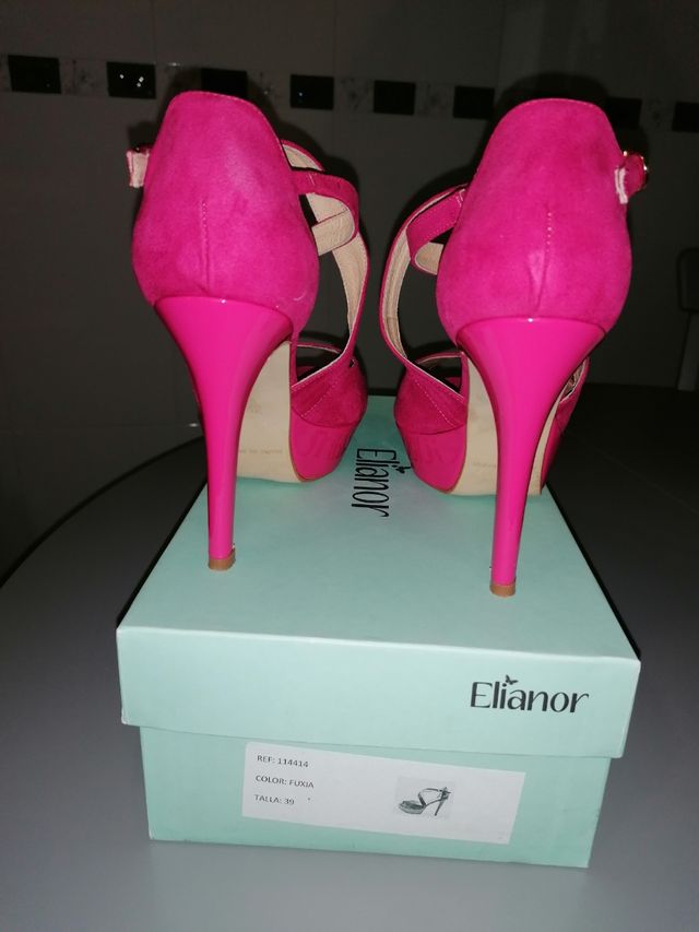 Zapato peep toes fucsia