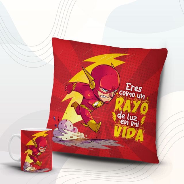 Cojín y Taza Flash