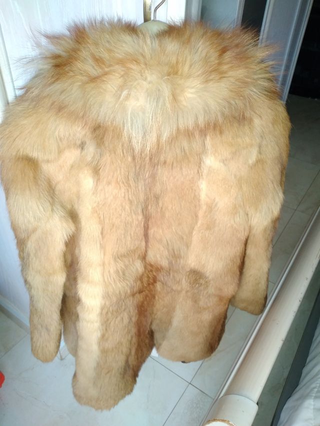 abrigo de piel auntentico de zorro