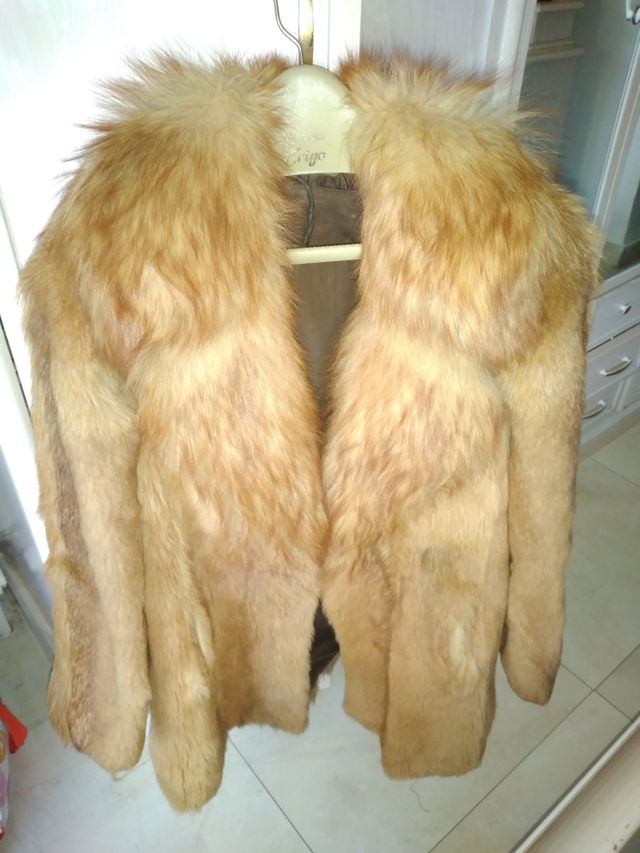 abrigo de piel auntentico de zorro