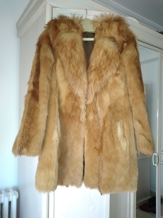 abrigo de piel auntentico de zorro