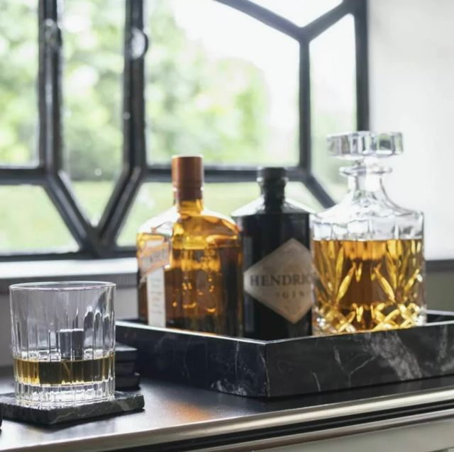 Juego de Posavasos mármol negro y blanco