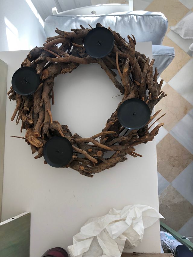 Decoracion. Corona madera