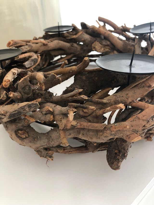 Decoracion. Corona madera