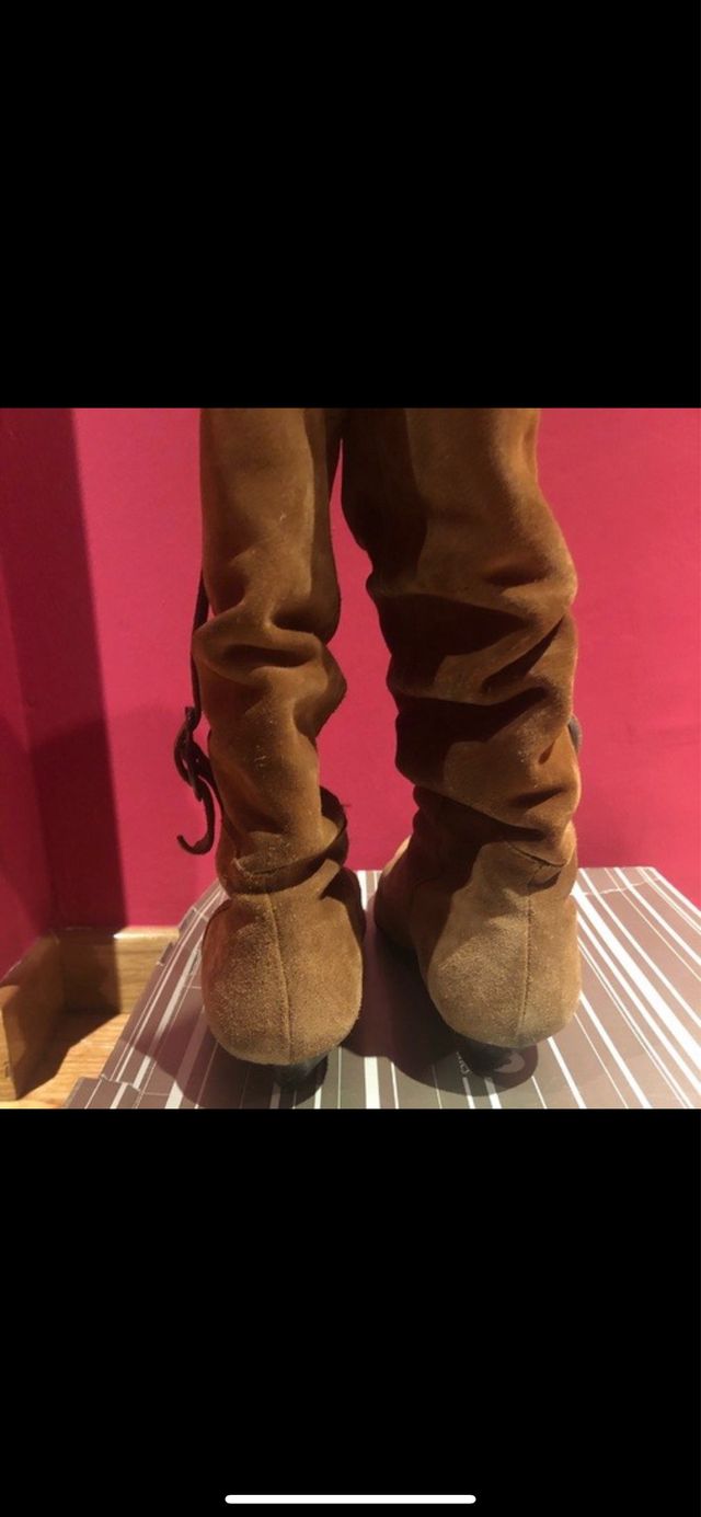 Bota alta fruncida Fosco