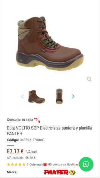 Botas de seguridad Panter VOLTIO de segunda mano por 35 EUR en Madrid en  WALLAPOP