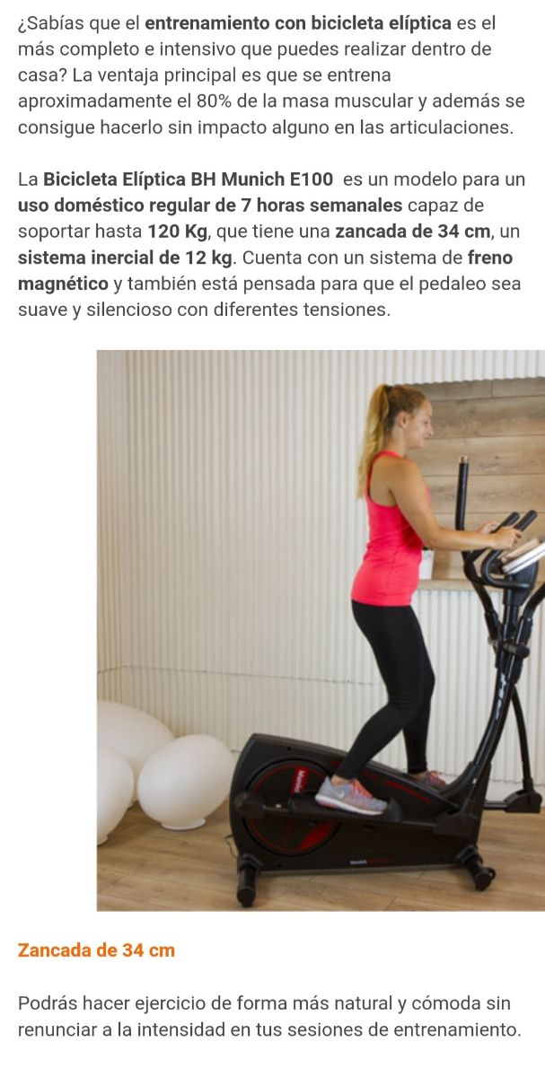 bicicleta elíptica bh