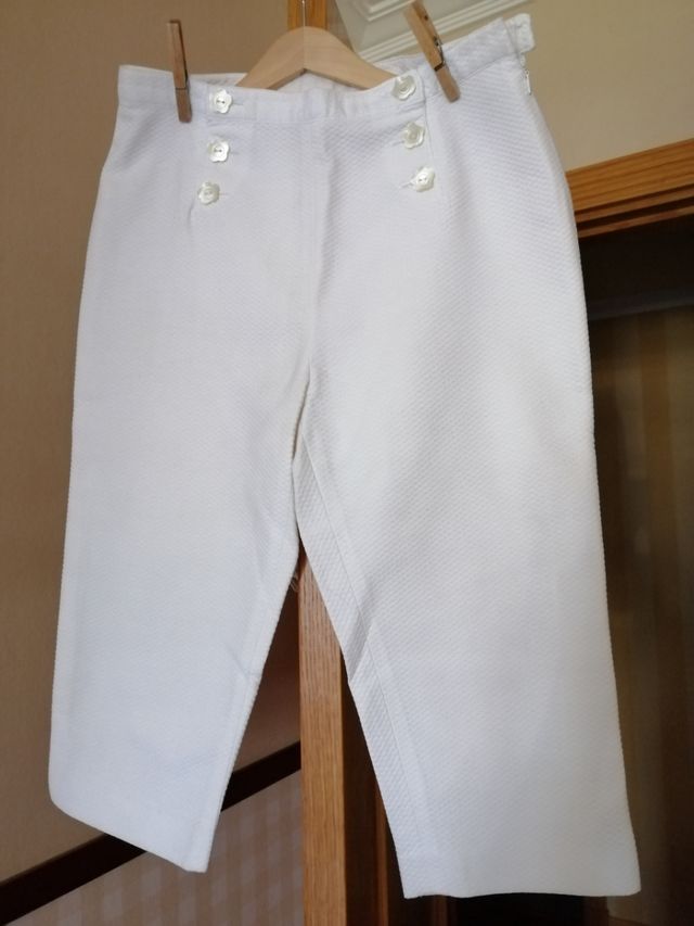 Pantalón blanco piqué