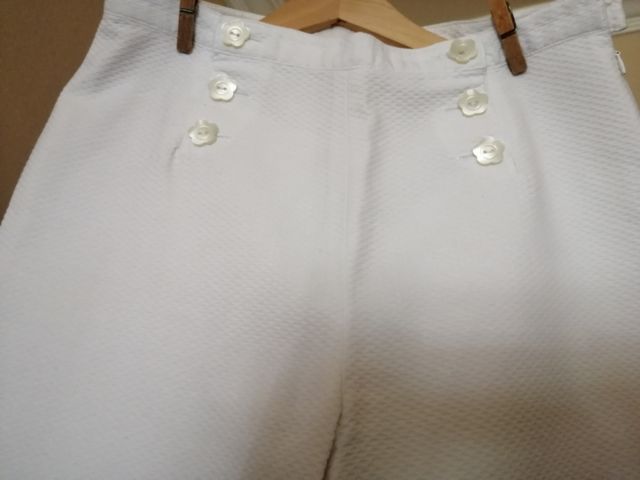 Pantalón blanco piqué