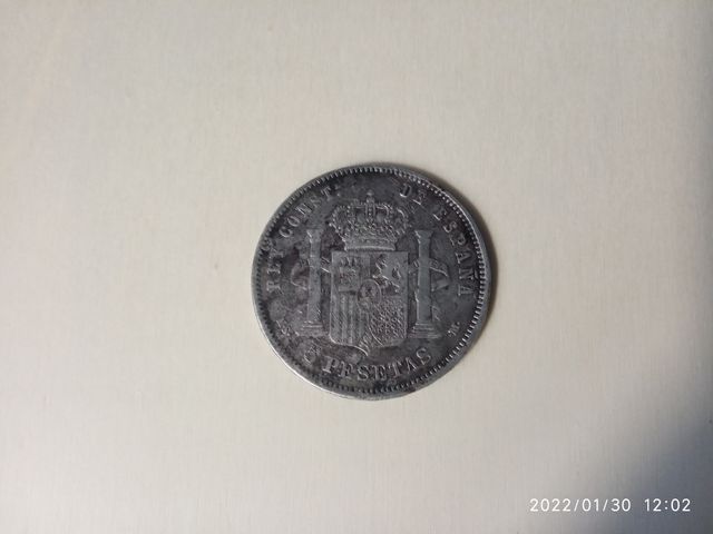 5 pesetas plata 1883