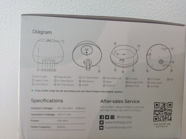 Difusor luces colores + cuatro aceites esenciales