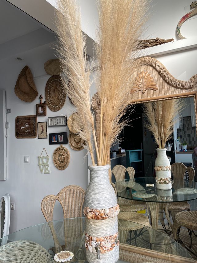 Jarrón forrado en cuerda barco