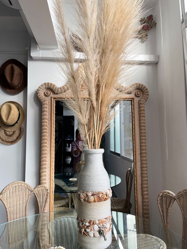 Jarrón forrado en cuerda barco