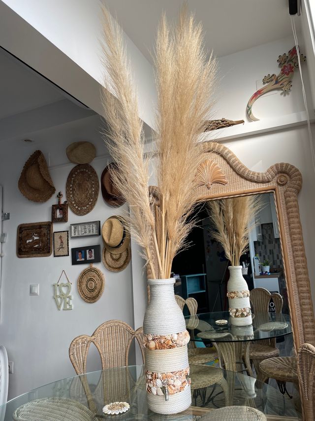 Jarrón forrado en cuerda barco