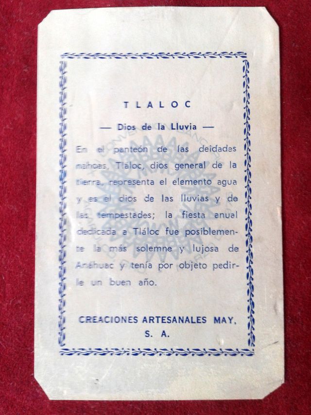 TLÁLOC - DIOS AZTECA DE LA LLUVIA