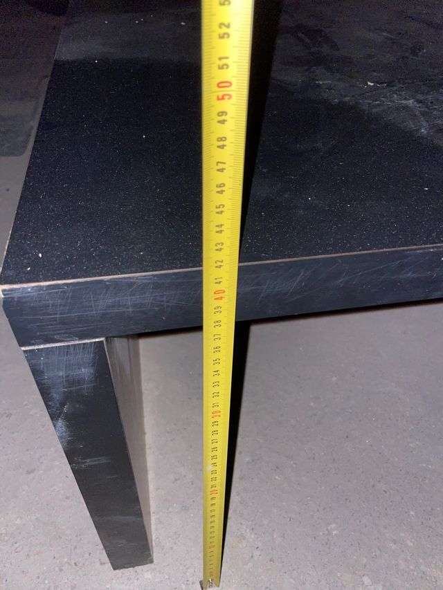 Mesa negra salón comedor 110x110cm 42cm altura