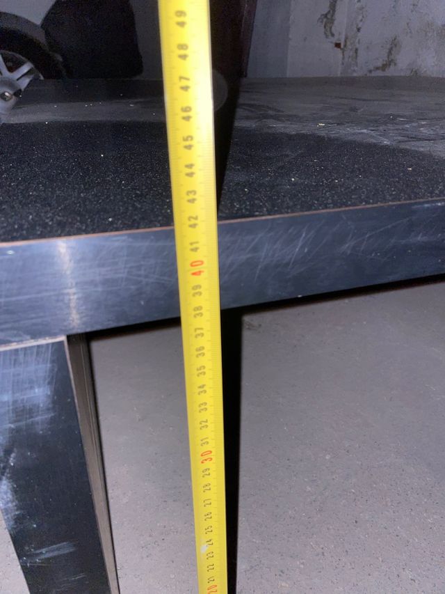 Mesa negra salón comedor 110x110cm 42cm altura