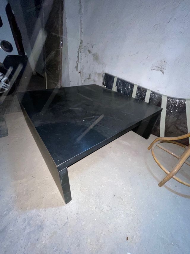 Mesa negra salón comedor 110x110cm 42cm altura