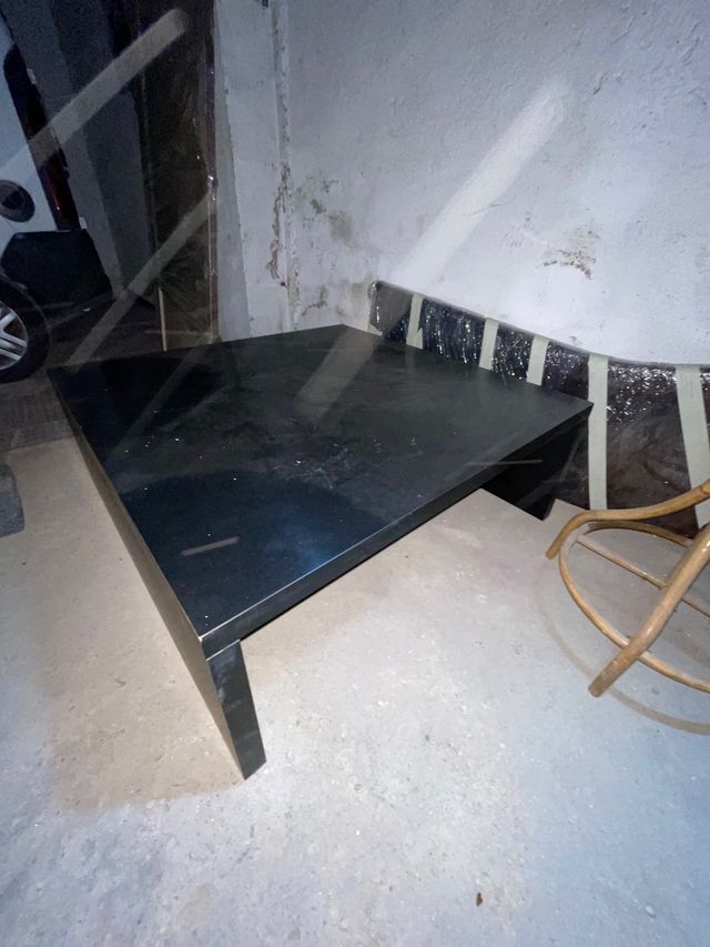 Mesa negra salón comedor 110x110cm 42cm altura