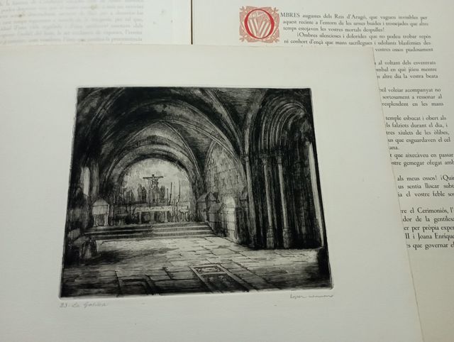 POBLET, 20 GRABADOS AGUAFUERTES, LIBRO RARO ESCASO